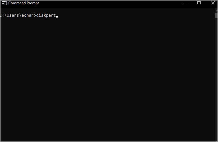 dispart command in command prompt