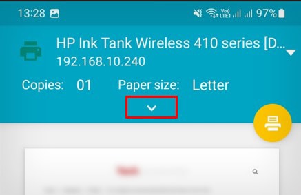 down-arrow-to-load-printing-preference-in-android