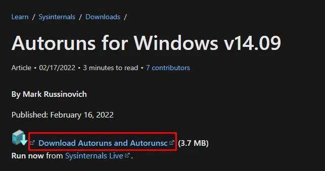 download-autoruns-and-autorunsc