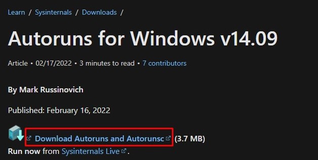 download autoruns powershell pop up