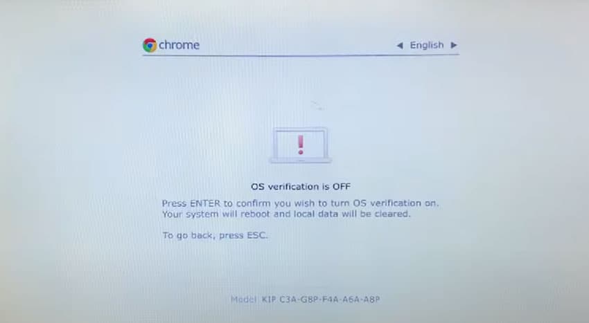 enter to confirm os verification screen