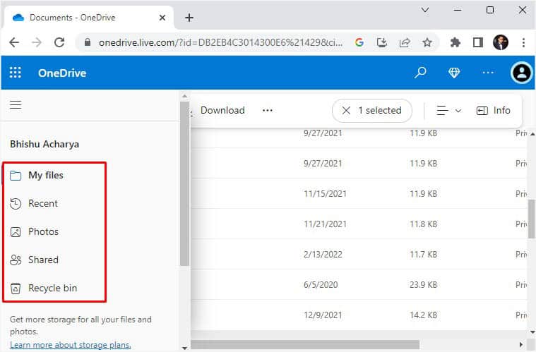 find your file onedrive