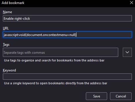 firefox add enable right-click bookmark