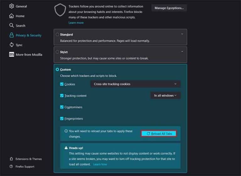 please enable cookies and reload the page firefox