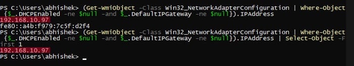 get-wmi-object-win32-networkadapterconfiguration-where-object-ipaddress