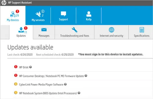 hp-support-assistant-updates