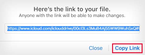 icloud share file copy link