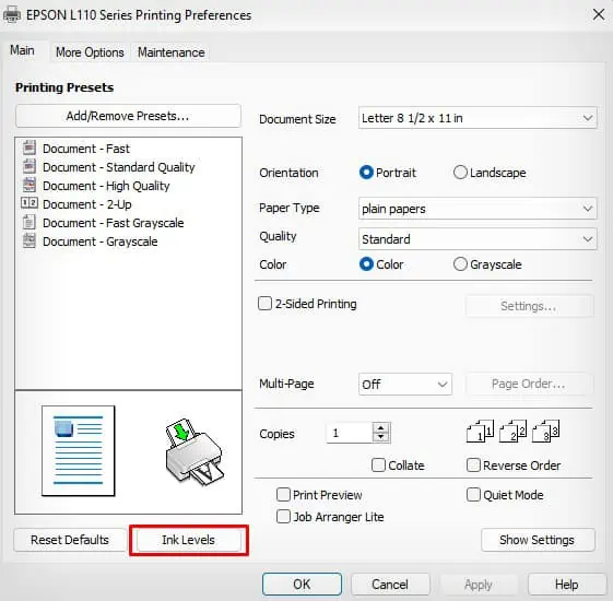 Epson Printer Not Printing? 7 Proven Ways to Fix It 21 ink-levels-in-epson-printer