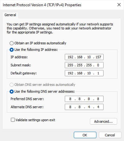 internet-protocol-version-4-use-following-ip-and-dns-server-address