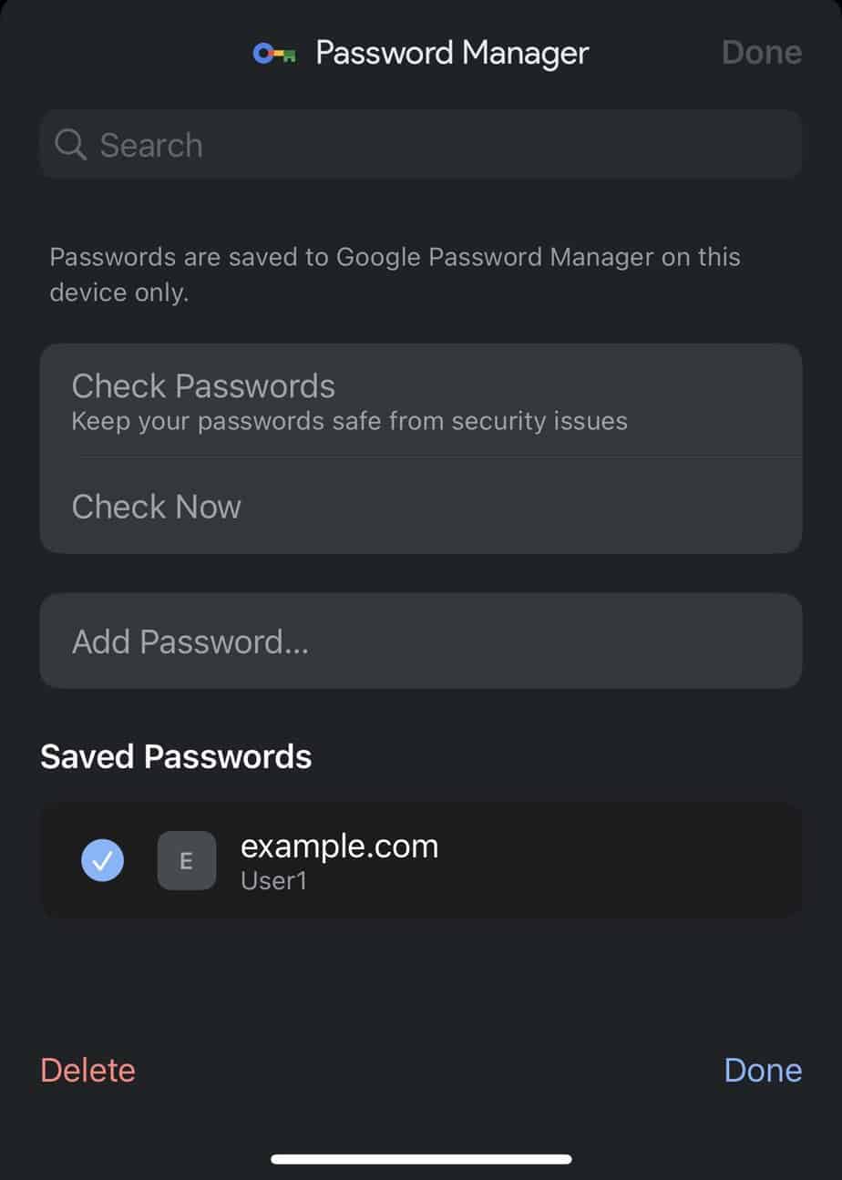 ios chrome delete saved bookmarks