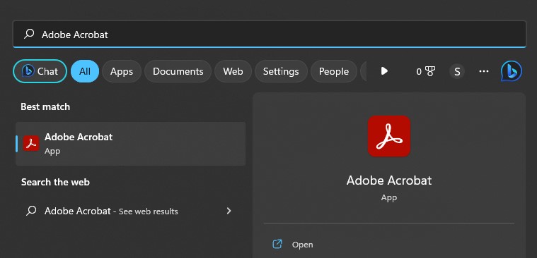 launch adobe acrobat
