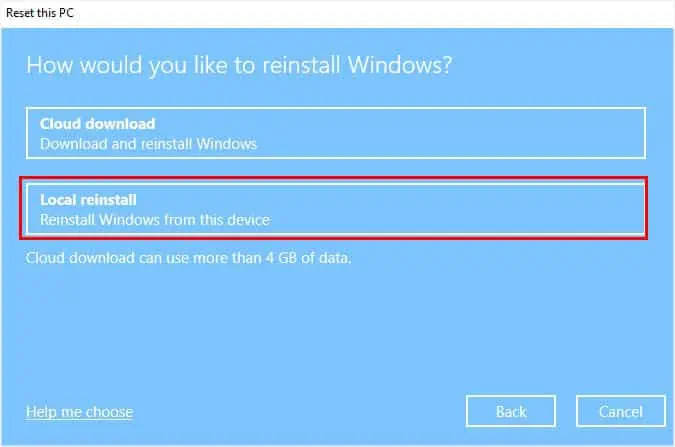 How to Completely Wipe Your Hard Drive? 7 Possible Ways 18 local-reinstall