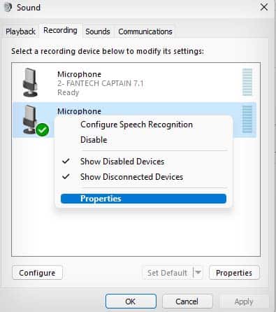 microphone properties