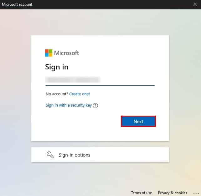 microsoft account sign in