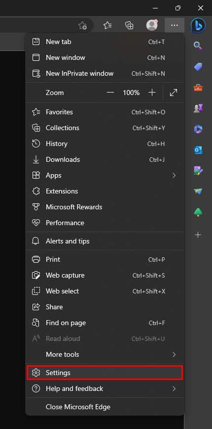 microsoft edge settings