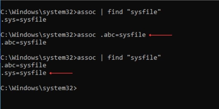 50 Most Used Commands on Command Prompt (With Examples) 31 modify assoc