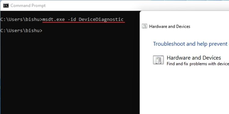 50 Most Used Commands on Command Prompt (With Examples) 17 msdt to open hardware and devices troubleshooter