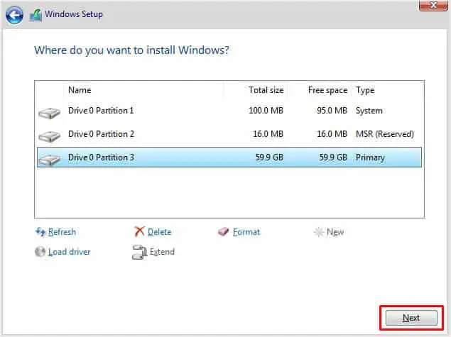 How to Completely Wipe Your Hard Drive? 7 Possible Ways 34 next-after-drive-partition-windows-setupp