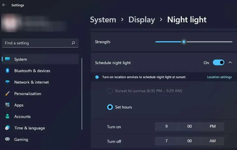 night-light-schedule-set-hours