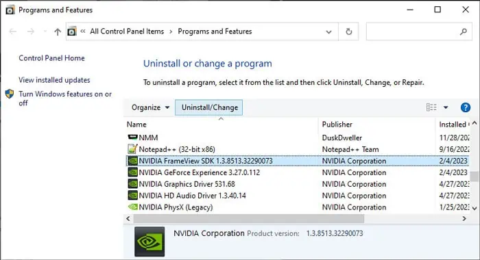 nvidia-frameview-sdk-uninstall