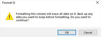 ok to format partition
