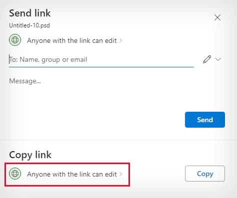 onedrive share file anyone with the link can edit