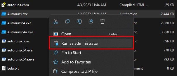 open autorun as administrator