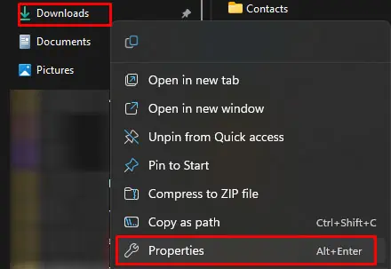 open-download-properties
