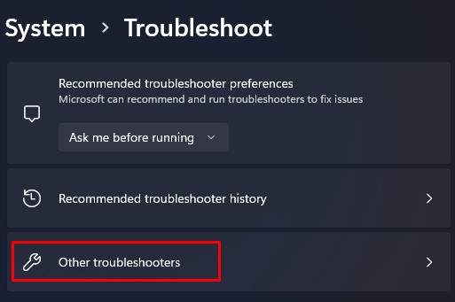 open other troubleshooter Windows search not working