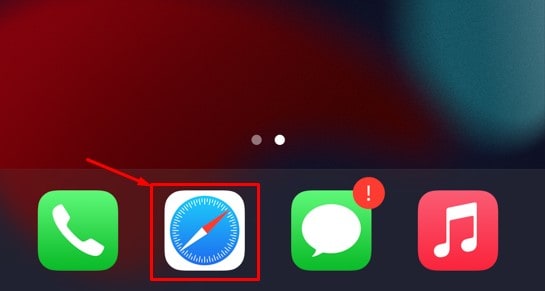 open safari on iphone