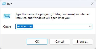 open services windows search not working