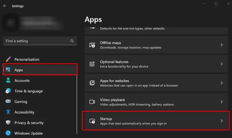 open-startup-apps-settings