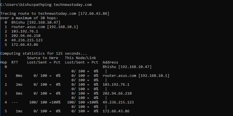 50 Most Used Commands on Command Prompt (With Examples) 47 pathping
