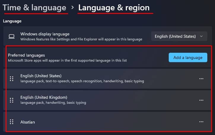 preferred languages reset keyboard layout