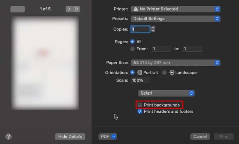 How to Print a Web Page 13 print-background-in-safari