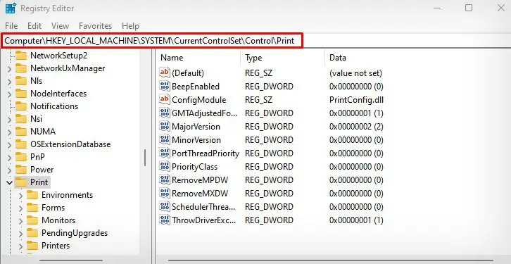 print-folder-location-in-registry-editor