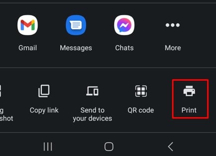 print option in android