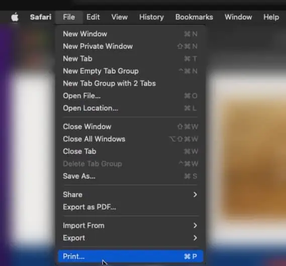 print-option-in-safari