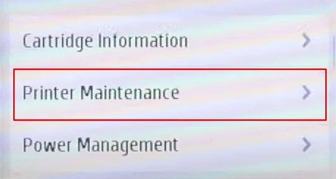 printer maintenance option