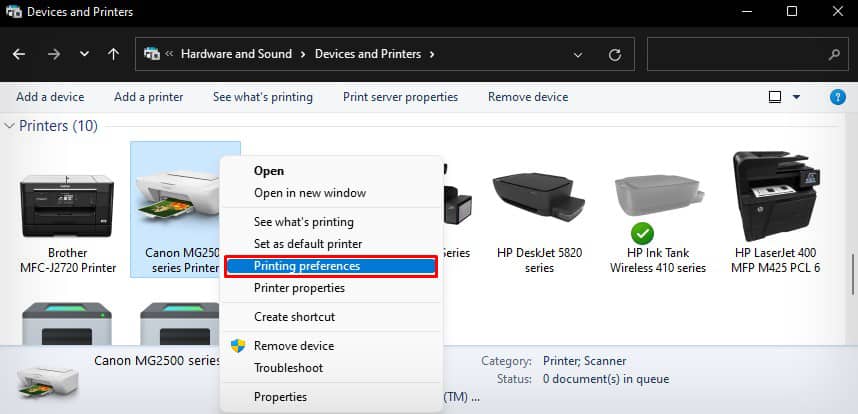 printing-preference-of-canon-printer
