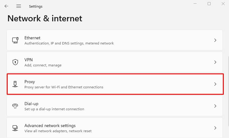 proxy in network and internet