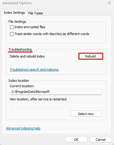 Windows 11 Search Bar Not Working? Here’re 10 Ways to Fix It 18 rebuild-indexing-windows-search-not-working