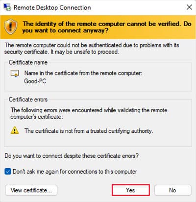 remote-desktop-connection-certificate-yes