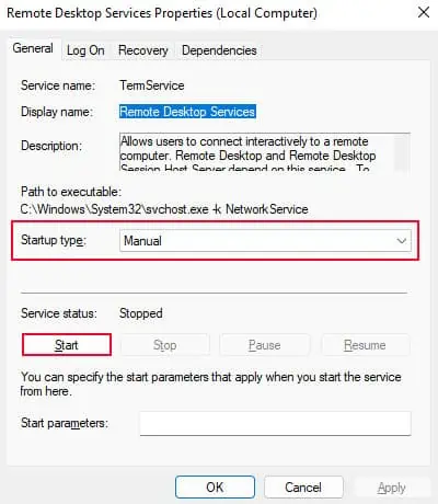 How to Use Remote Desktop Connection (Step-by-Step Guide) 14 remote-desktop-services-startup-type-manual-start