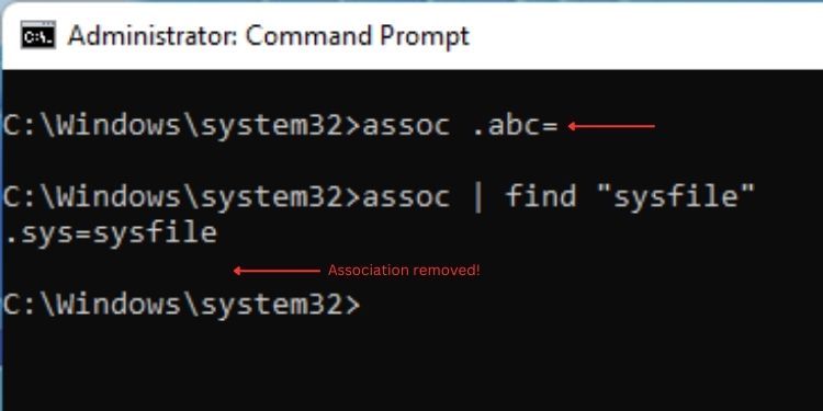 50 Most Used Commands on Command Prompt (With Examples) 32 remove assoc