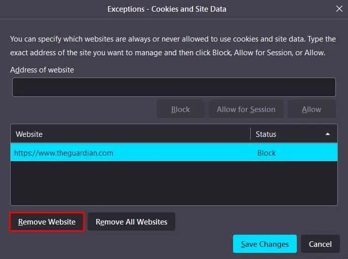 remove-cookie-blocked-website