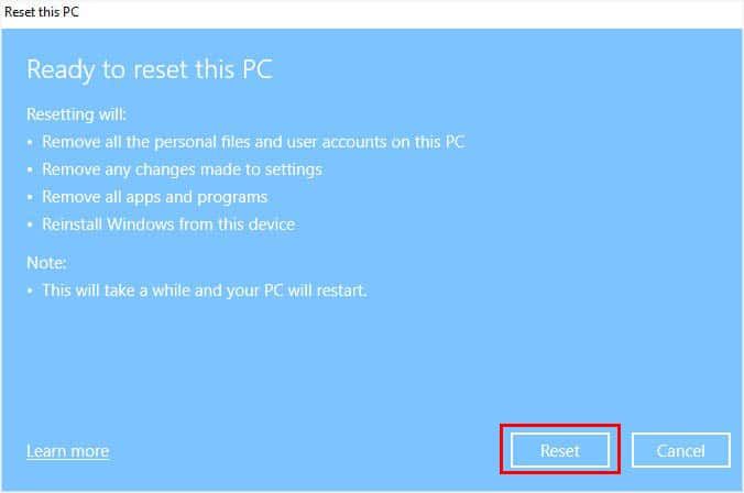 reset button to reset pc