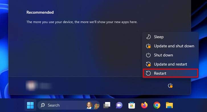 restart windows