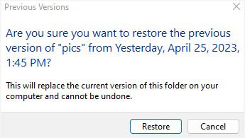 restore button