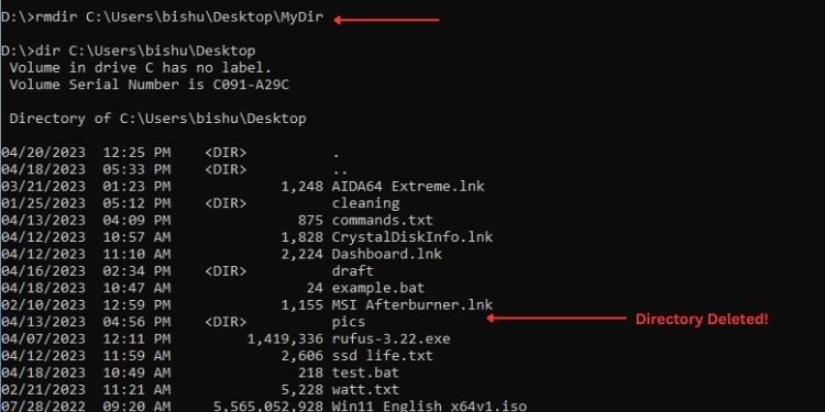 50 Most Used Commands on Command Prompt (With Examples) 27 rmdir outside directory